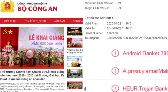 Phát hiện hệ thống gián điệp VN84App tấn công người dùng Việt Nam