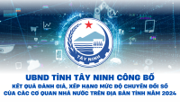 UBND tỉnh Tây Ninh công bố kết quả đánh giá, xếp hạng mức độ chuyển đổi số của các cơ quan nhà nước trên địa bàn tỉnh năm 2024