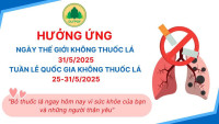 Hưởng ứng Ngày Thế giới không thuốc lá 31/5 và Tuần lễ Quốc gia không thuốc lá từ 25 - 31/5/2025