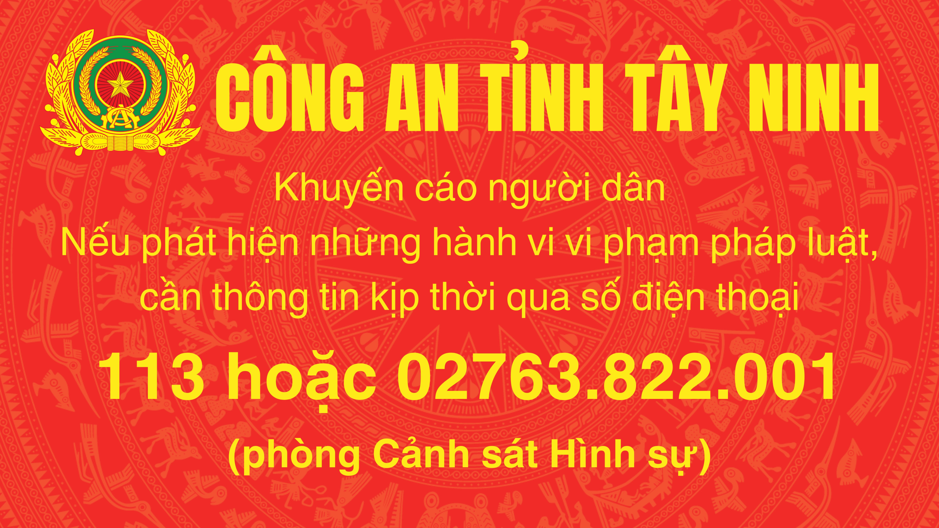 cong an tinh tay ninh khuyen cao